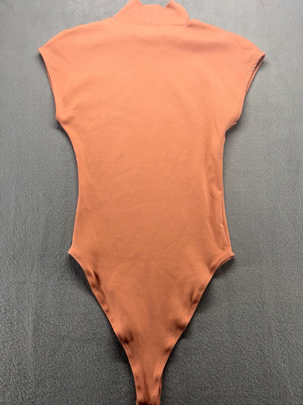 Zara Sleeveless High-Neck Bodysuit in Peach Orange